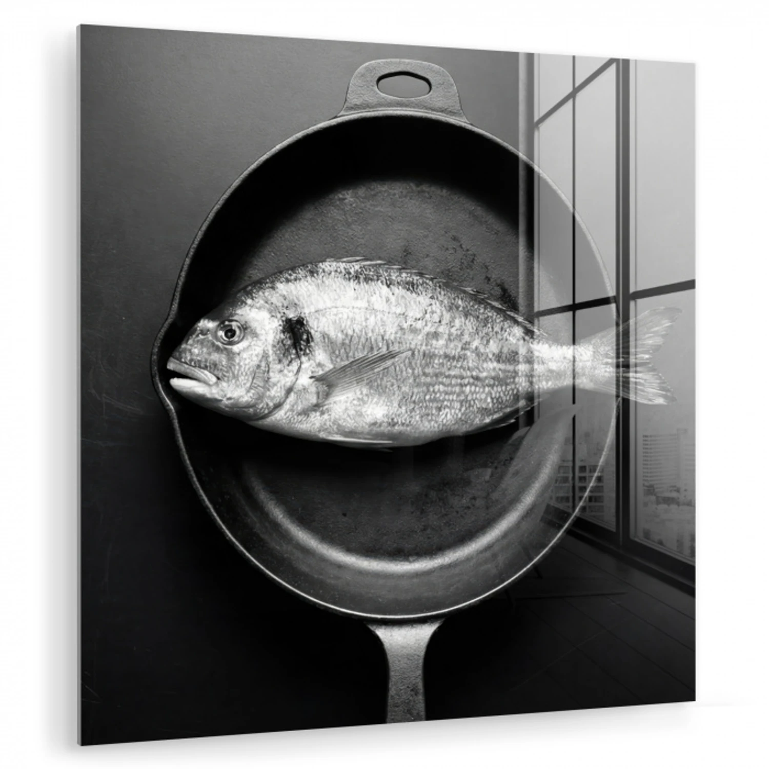 Pan - Vis - Zwart - Wit plexiglas 5mm klein -zzzproduct_nieuw
