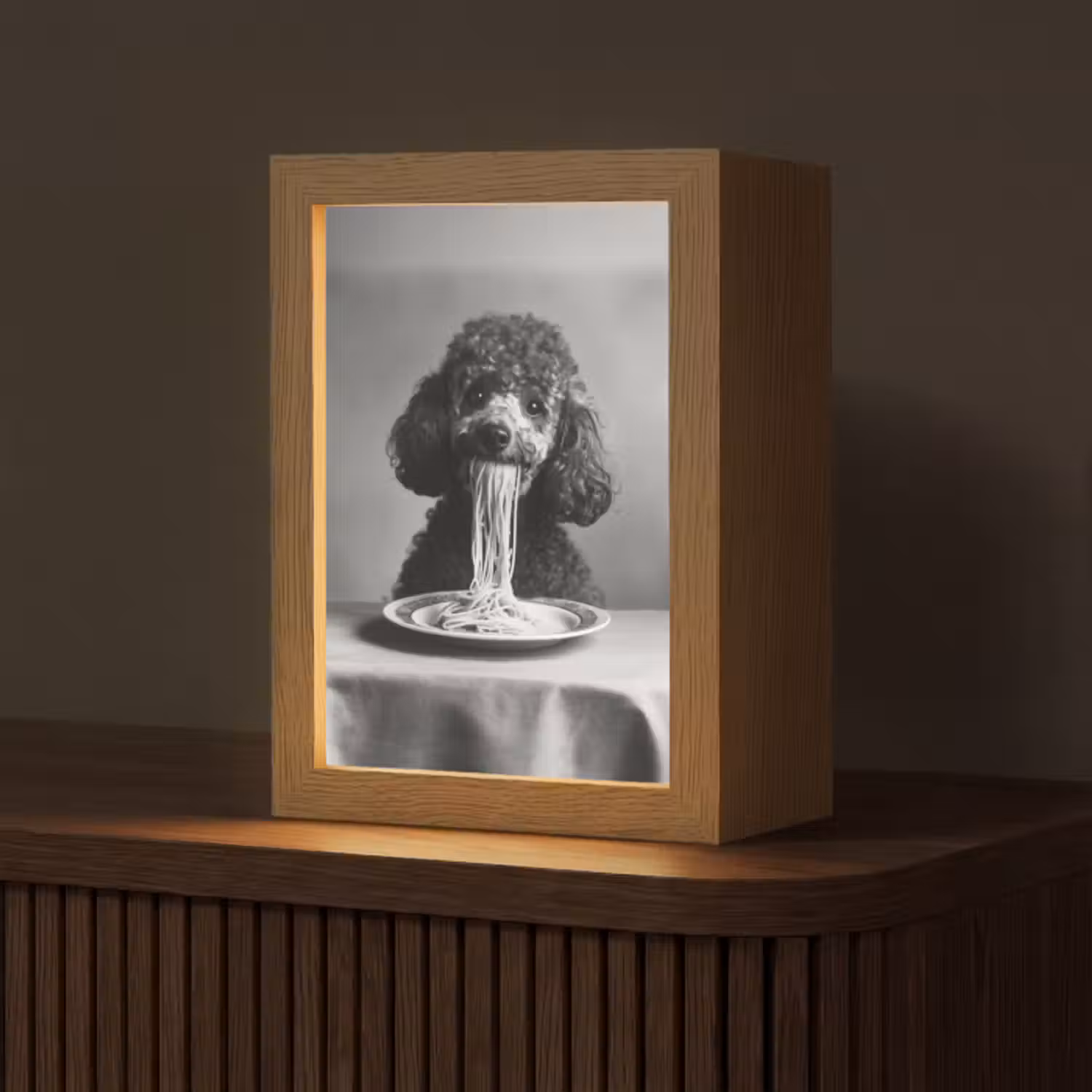Tischlampe - Pudel - Hund - Schwarz - Weiß - Niedlich - Nudeln