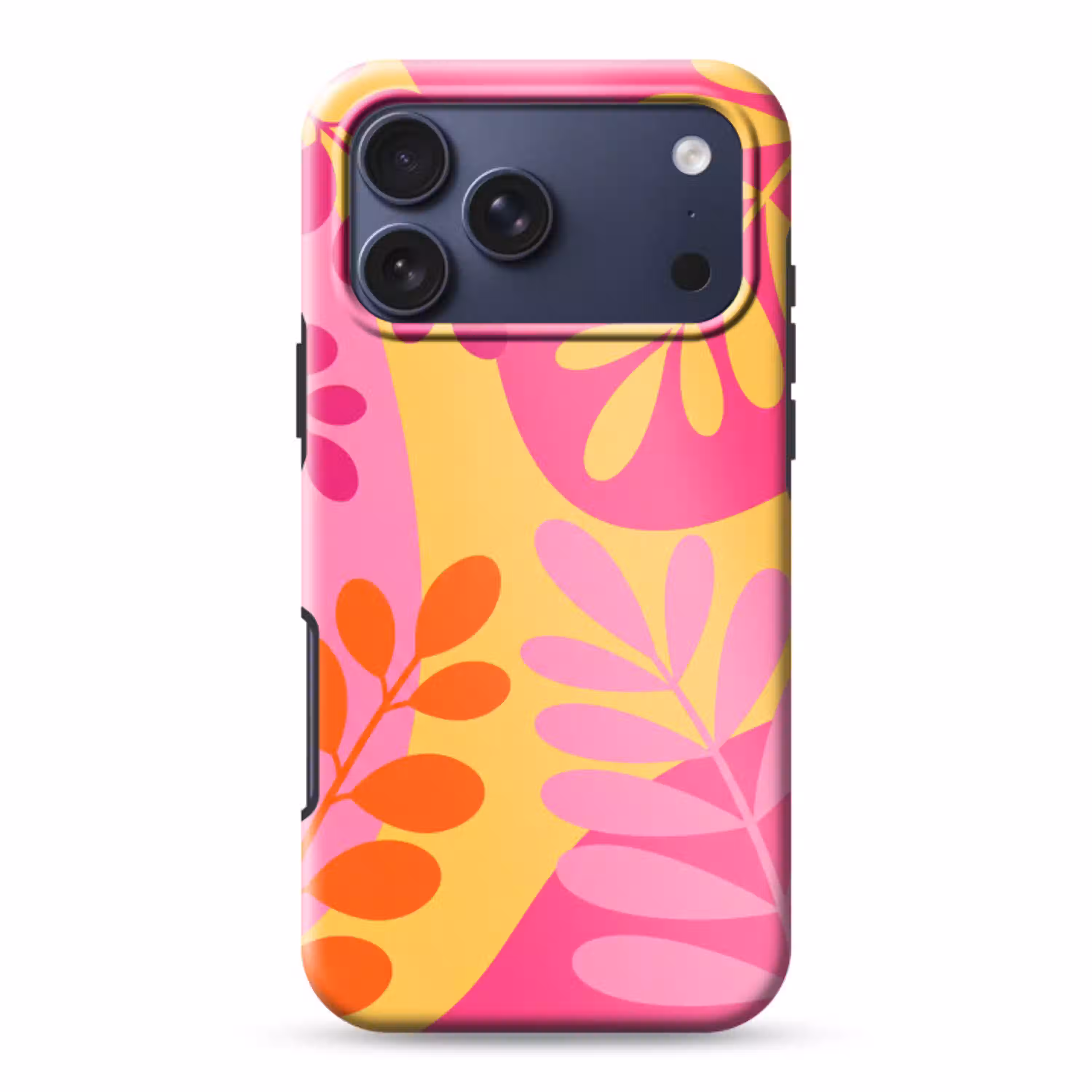 Natuur - Bladeren - Abstract - Roze - Geel Toughcase MagSafe Apple iPhone 17 Pro Max klein -3d