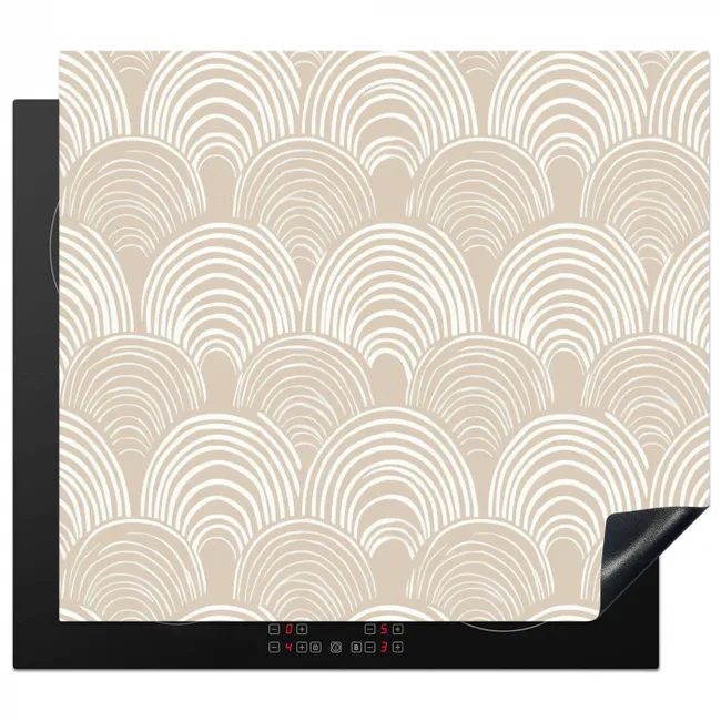 Induction hob protector - Waves - Texture - Beige
