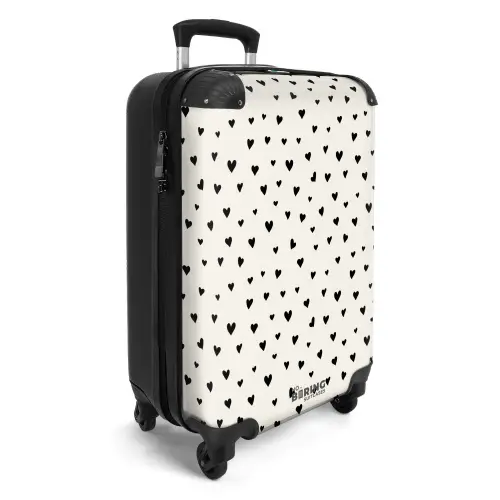 Valentijn hartjes verspreid patroon zwart NBS - Handbagage koffer - Kinderen Unisex middel -productfoto_3d