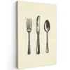 Zwart - Illustratie - Bestek Tuinposter op houten frame 2 cm dik middel -3d