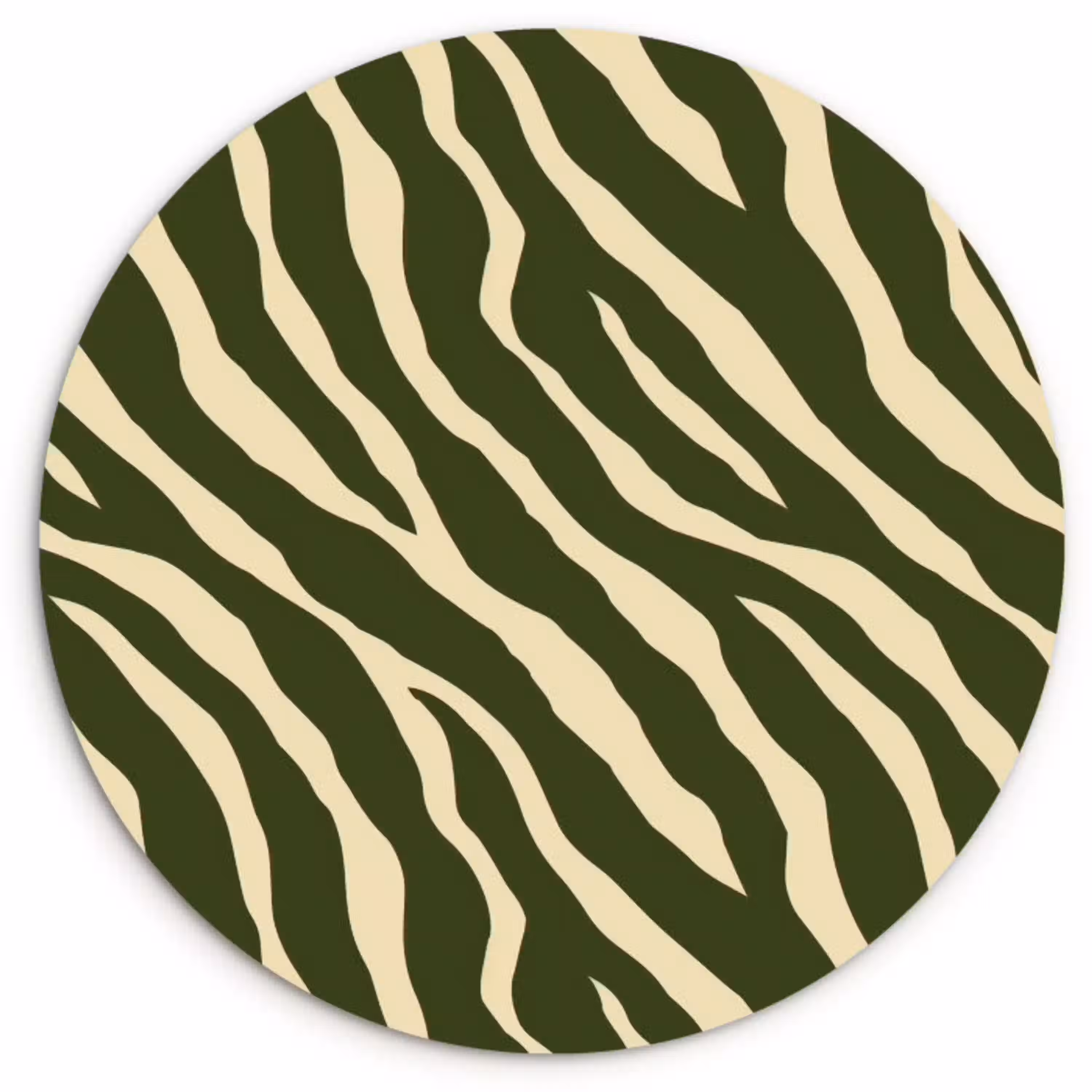 Zebra - Patroon - Groen Wandcirkel kunststof plaat 5mm dik klein 188 -3d