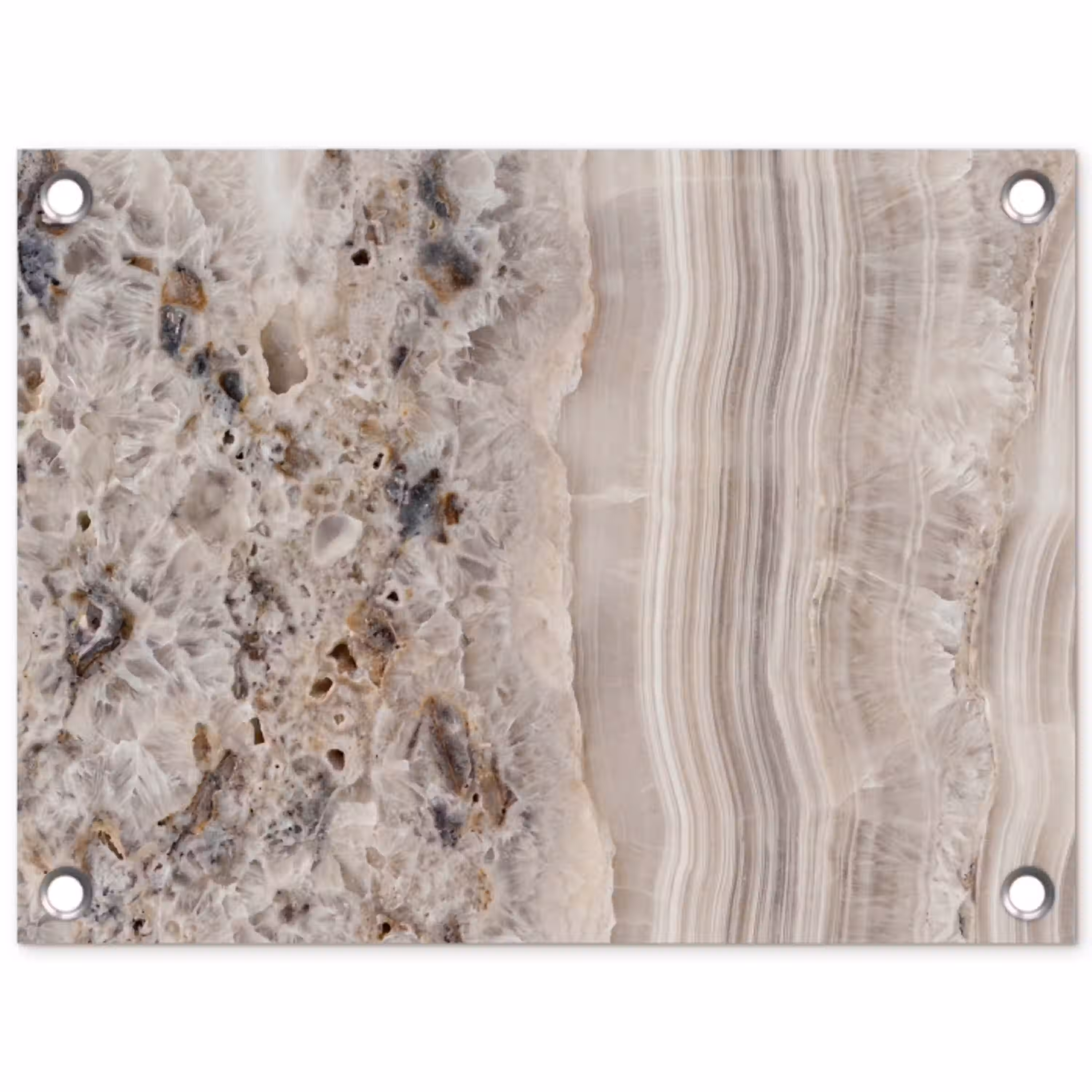 Steen - Textuur - Abstract - Beige - Wit tuinposter los doek klein -3d