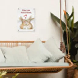 Liefde - Rood - konijn tuinposter los doek klein -sfeer7