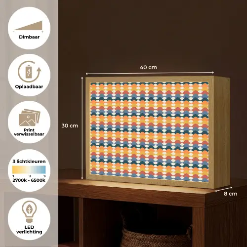 Retro - Disco - Golven Light Box met batterij (Wandlamp) middel 907 -USP_websiteoverzichtNL
