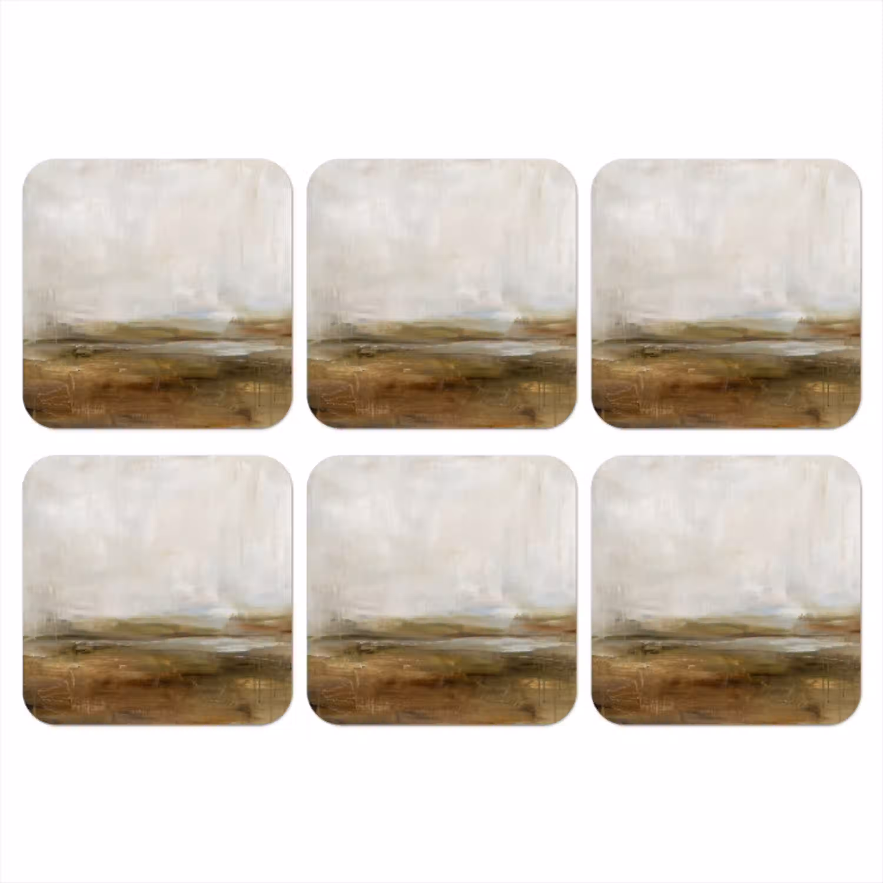 Abstract - Landschap - Natuur - Beige - Bruin onderzetter kurk middel -3d