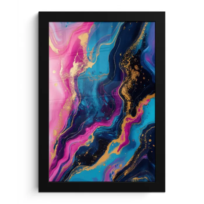 Marmer - Modern - Goud fotolijst zwart zonder passe partout klein -3d