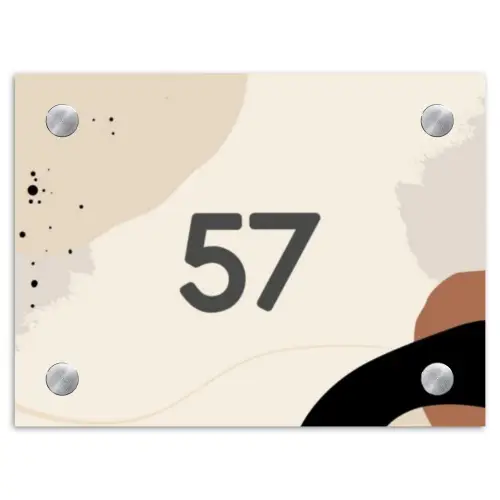 Abstract - Verfspetters - Traditioneel Naambord Rechthoek middel -3d