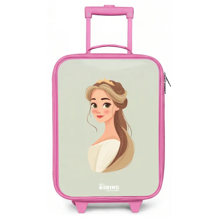 Prinses met een tiara - Groen Kinderkoffer - Roze klein -zz3dotto