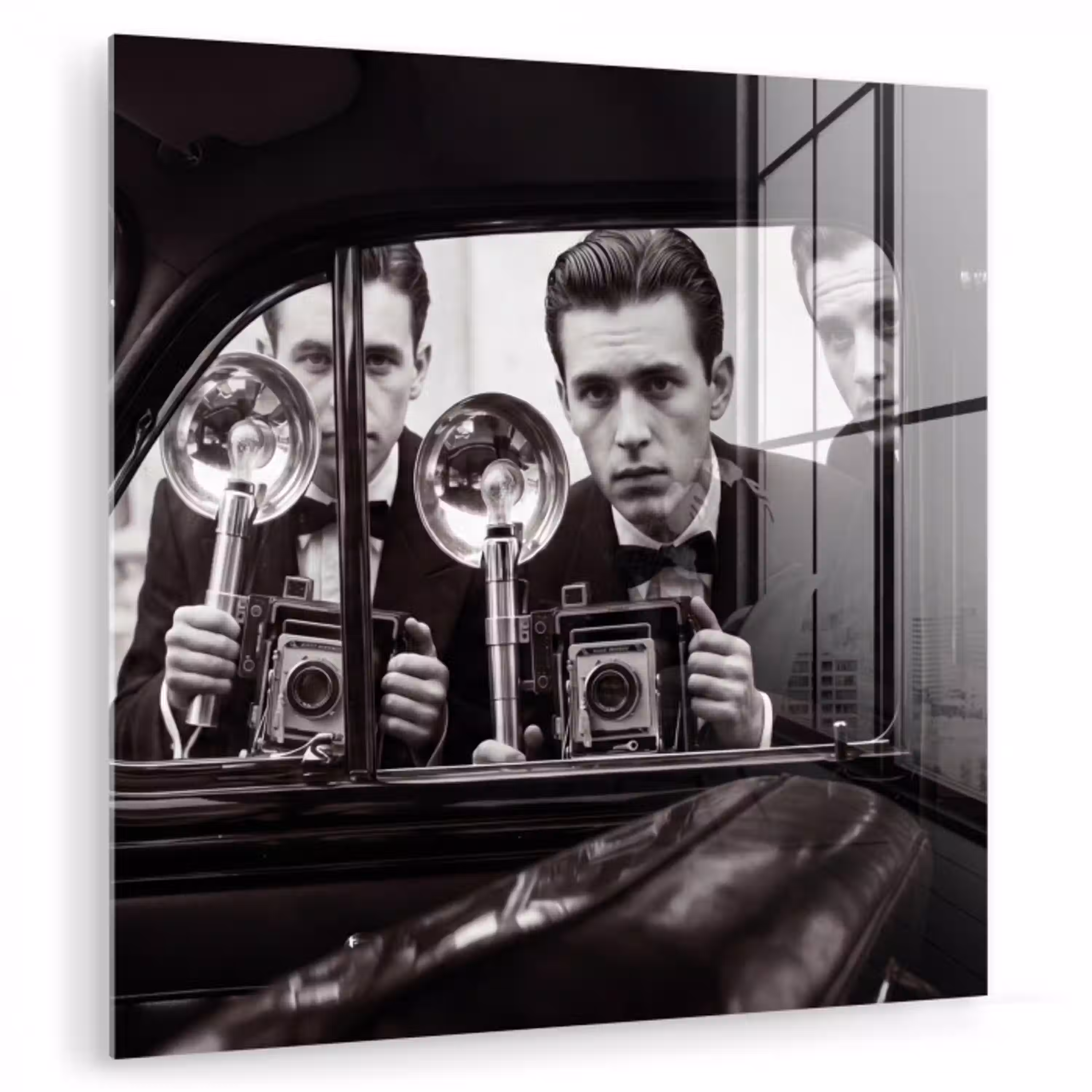 Fotograaf - Camera - Vintage - Journalistiek - Zwart-wit plexiglas 5mm klein -zzzproduct_nieuw