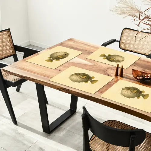 Stekels - Vis - Opgeblazen - Bruin Placemat vinyl groot -zzsfeer4_Kitchenyeah-website
