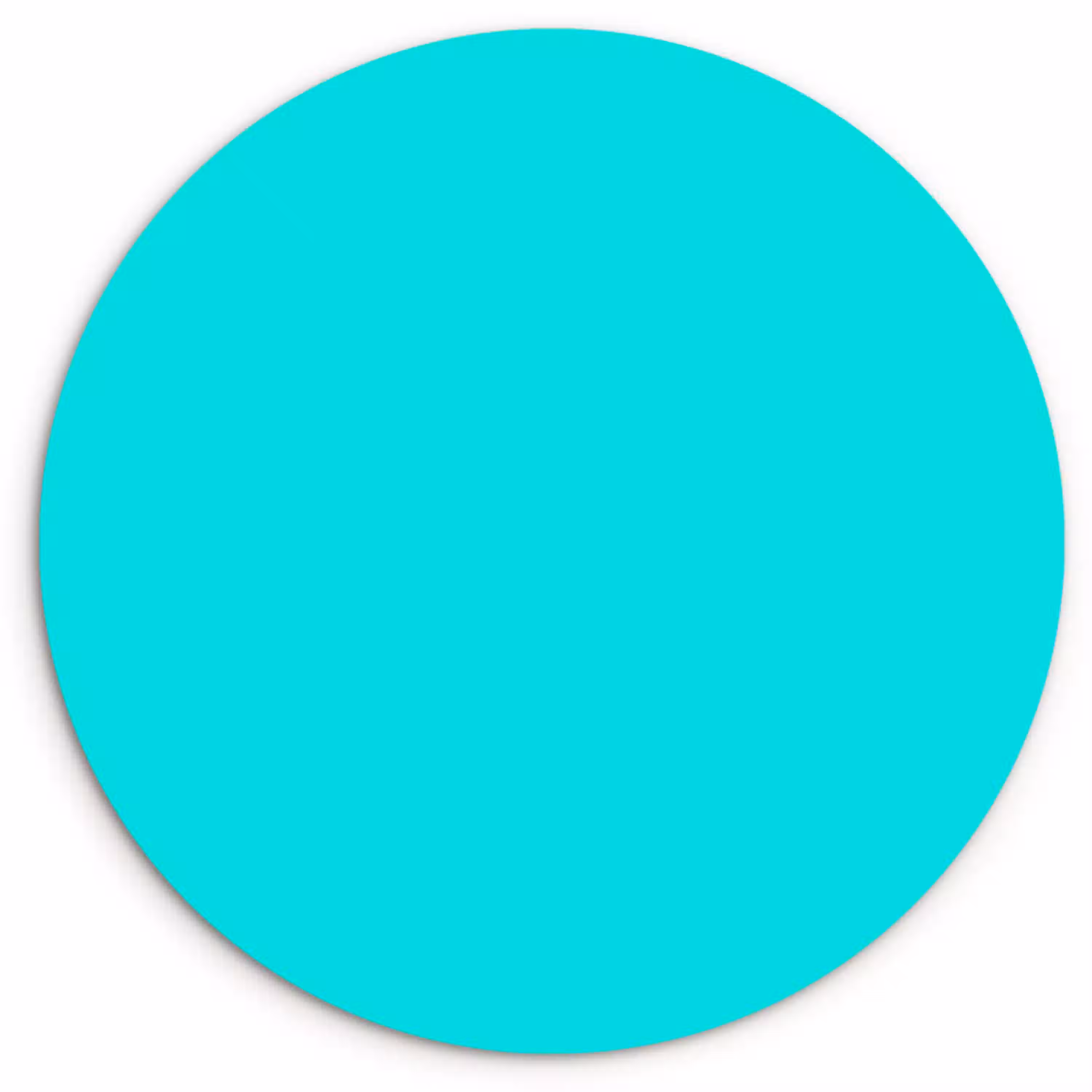 Vivid - Aquamarine - Turkoois Wandcirkel kunststof plaat 5mm dik klein 188 -3d
