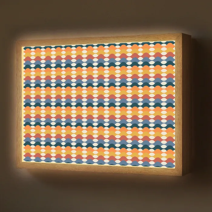 Retro - Disco - Golven Light Box met batterij (Wandlamp) middel 907 -z3d_website