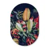Boeket - Stilleven - Bloemen - Planten - Rood Wandcirkel Ovaal Forex klein -3d