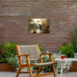 Reiger - Water - Planten Tuinposter op houten frame 2 cm dik klein -sfeer3