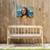 Kleurrijke Mona Lisa Tuinposter op houten frame 2 cm dik klein -sfeer4