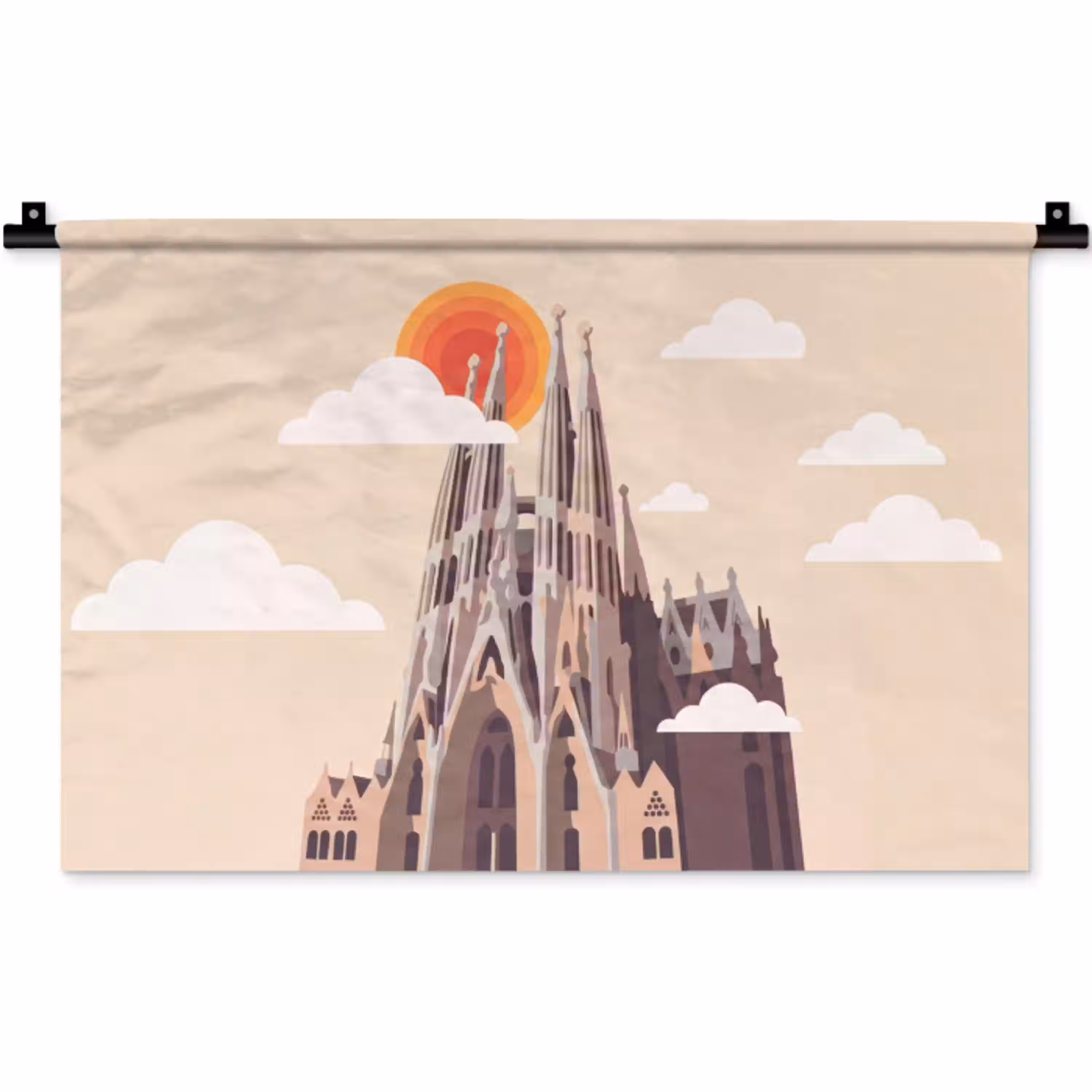 Gebouw - Torens - Architectuur - Abstract - Zonsondergang Wandkleed katoen klein -zz3d