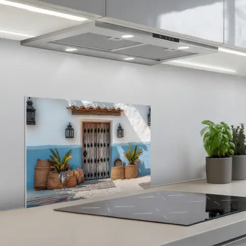 Deur - Manden - Planten keuken achterwand spatscherm klein -3d_schuin