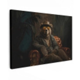 Beer - Bruin - Pak - Hoed Tuinposter op houten frame 2 cm dik klein -3d