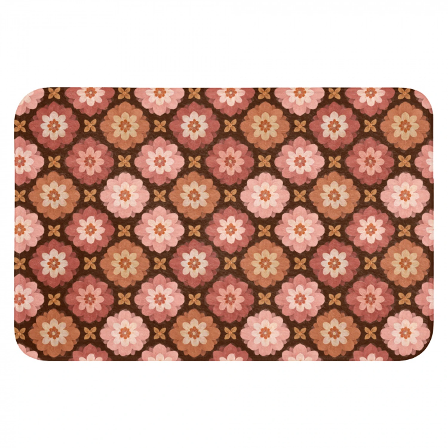 Geometrisch - Bloemen - Kleurrijk Badmat klein 997 -3d