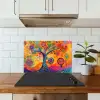 Boom - Levensboom - Abstract - Kleurrijk keuken achterwand spatscherm klein -sfeer2