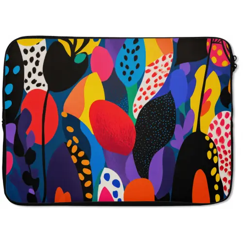 Bloemen - Bladeren - Abstract - Rood laptophoes neopreen klein -zkaufland3dotto