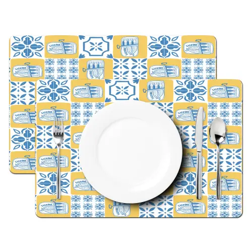 Zee - Geel - Blauw - Wit Placemat vinyl groot 368 -zzsfeer2_Kitchenyeah-website