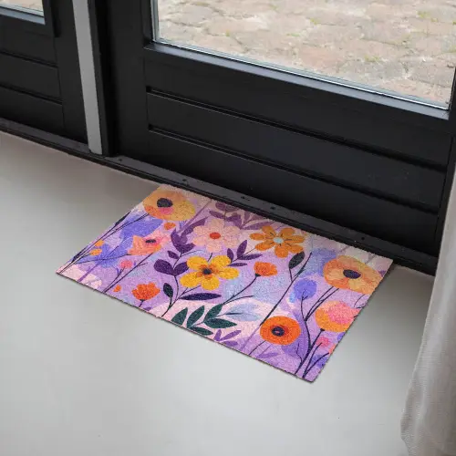 Bloemen - Kleurrijk - Bladeren Deurmat klein -sfeer2