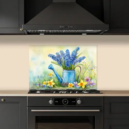 Gieter - Lavendel - Bloesems keuken achterwand spatscherm klein -sfeer1