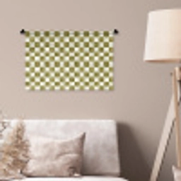 Schaak - Patroon - Groen Wandkleed katoen klein 269 -sfeer4