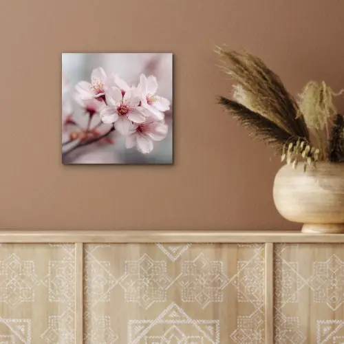 Bloesems - Meeldraden - Geel - Wazig aluminium wit klein -sfeer4