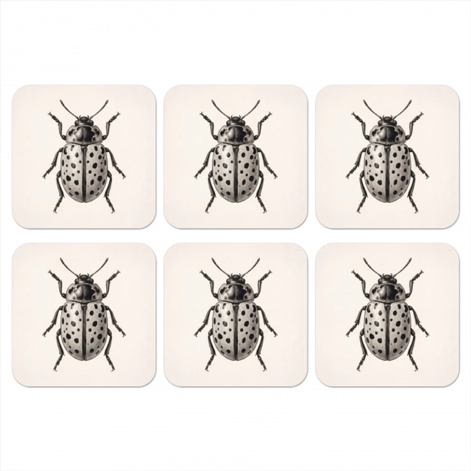 Kever - Insect - Vintage onderzetter kurk middel -3d
