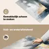 Kunst - Grijs - Goud - Abstract Inductie beschemer met haakjes middel -ky-schoon-nl