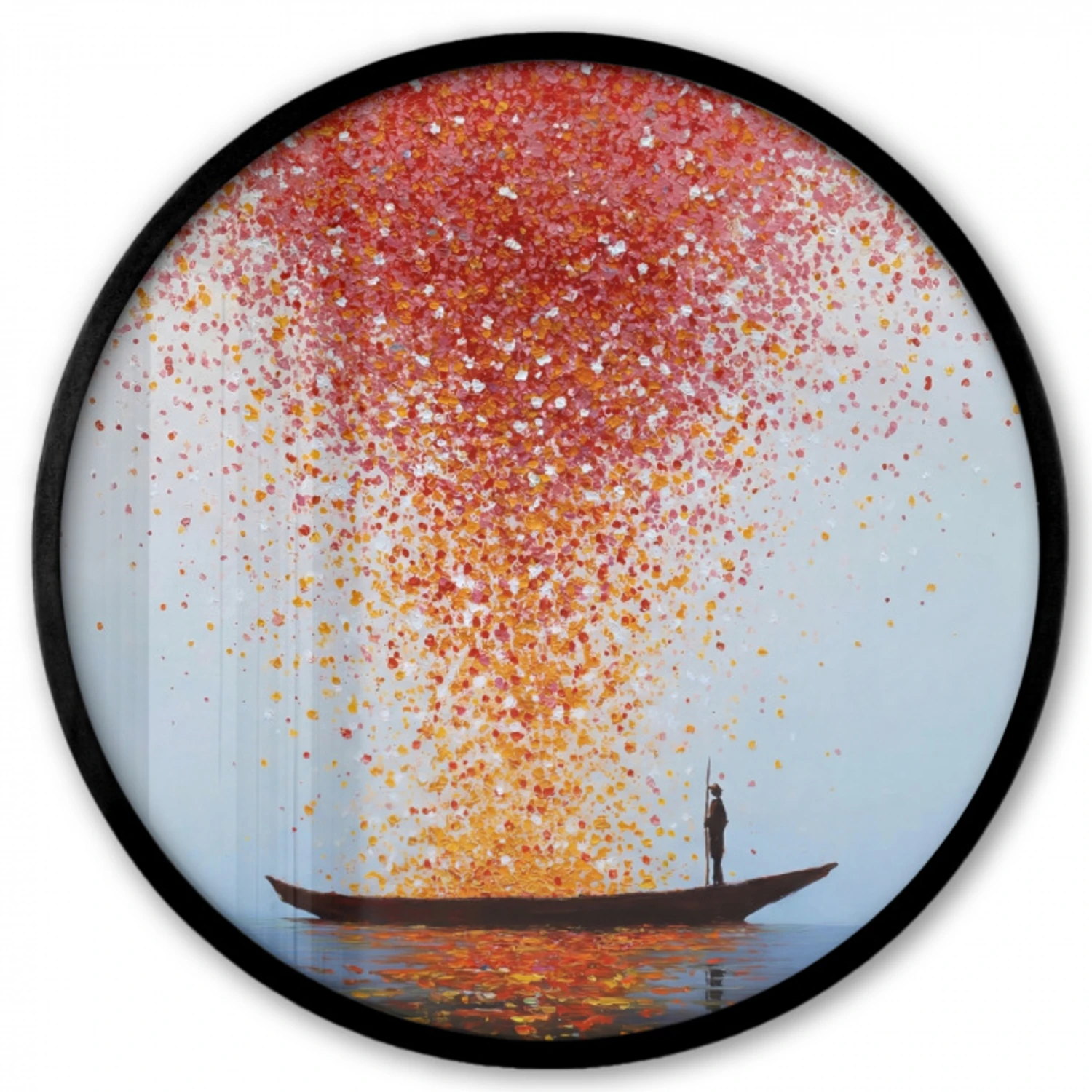Wolk - Confetti - Boot - Wateroppervlakte Fotolijst rond zonder passe partout klein -3d