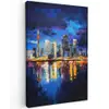 Skyline Toronto - Modern - Stadslicht - Blauw Tuinposter op houten frame 2 cm dik klein -3d