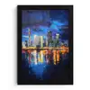 Skyline Toronto - Modern - Stadslicht - Blauw fotolijst zwart zonder passe partout klein -3d
