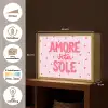 Amore vita sole - Roze - Hartjes Light Box met batterij (Wandlamp) middel -USP_websiteoverzichtNL