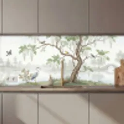 Reiger - Landschap - Groen keuken achterwand 2 middel zz_3dshopping