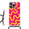Lijn - Geel - Abstract Hoesje iPhone 16 Pro Max met koord klein -3d