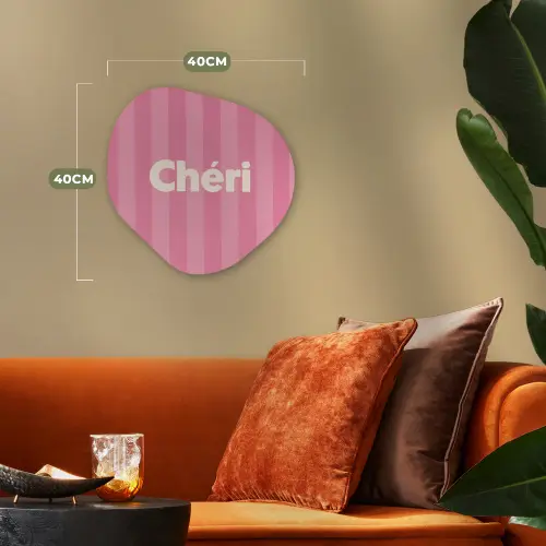 Gestreept - Roze - Chéri Wandcirkel Organisch Forex 3mm klein -sfeer3