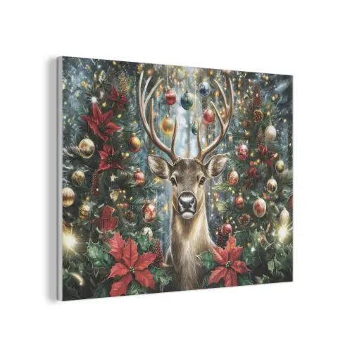 Kerstfeest - Dennenbos - Rood PET vilt klein -3d