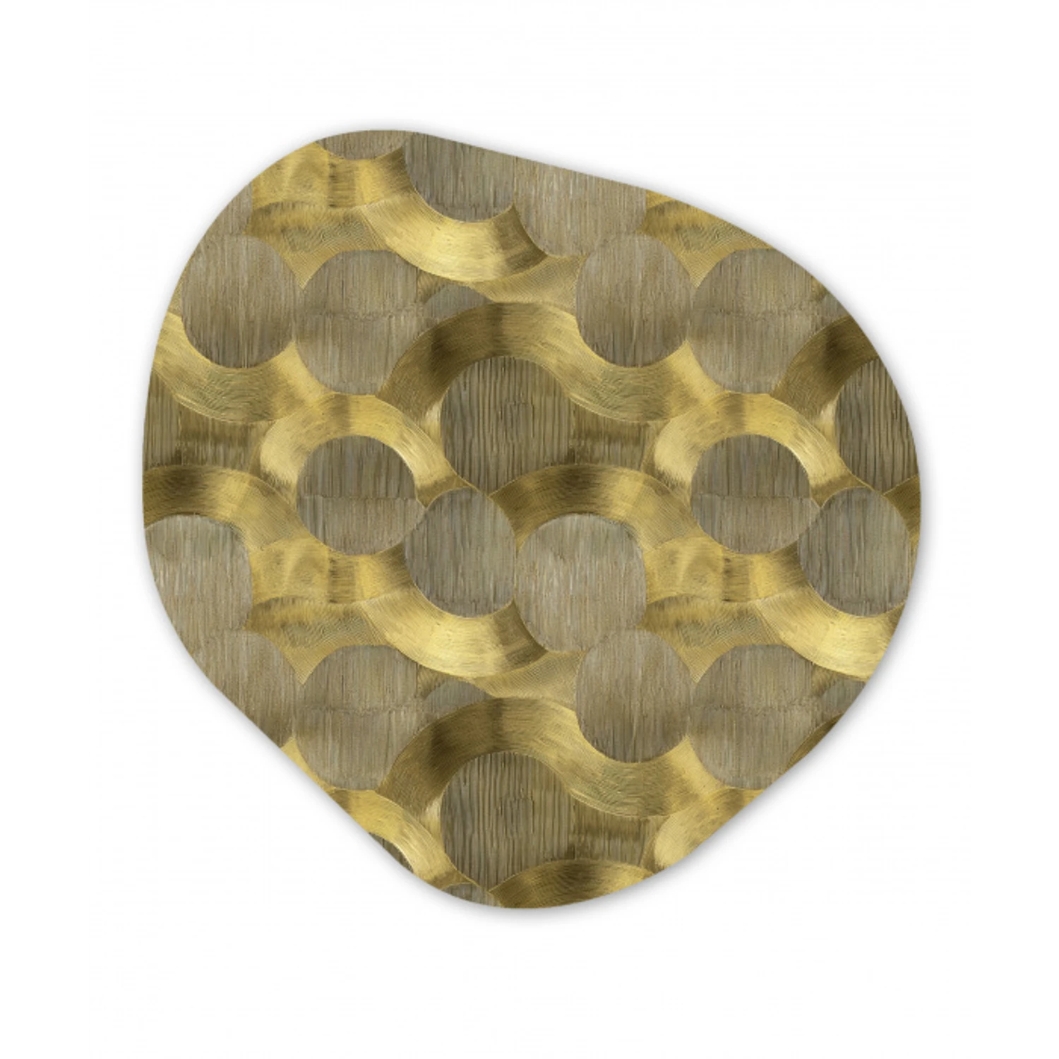 Modern - Geometrisch - Goud Wandcirkel Organisch Aluminium middel 851 -3d