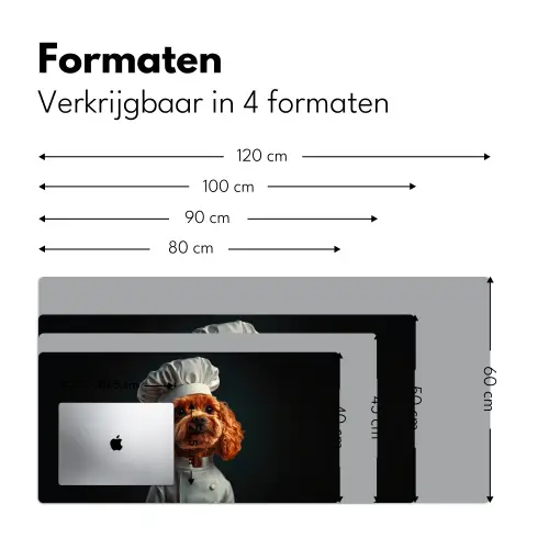 Bruin - Kok - Hondje Muismat XXL klein -sfeer5