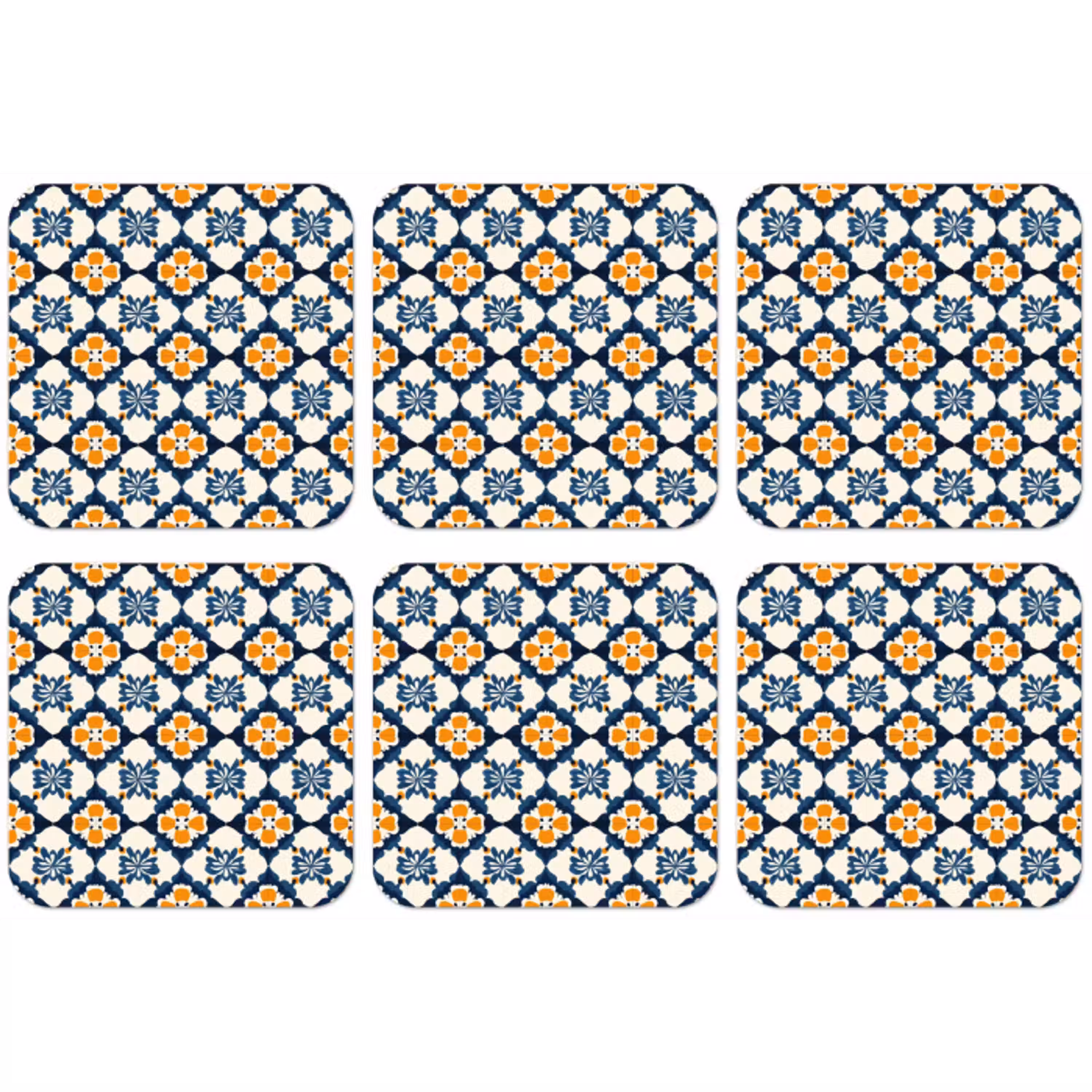 Klassiek - Geometrisch - Blauw onderzetter kurk middel 366 -zkaufland3dotto
