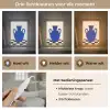 Vaas - Blauw - Geblokt - Modern Light Box met kabel (Tafellamp) klein -USP_lichtkleurNL