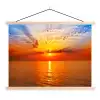 Zonsondergang - Zee - Lucht - Oranje - Horizon - Water textielposter latten blank klein -3d
