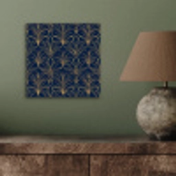 Deco - Waaier - Blauw aluminium wit klein 46 -sfeer2