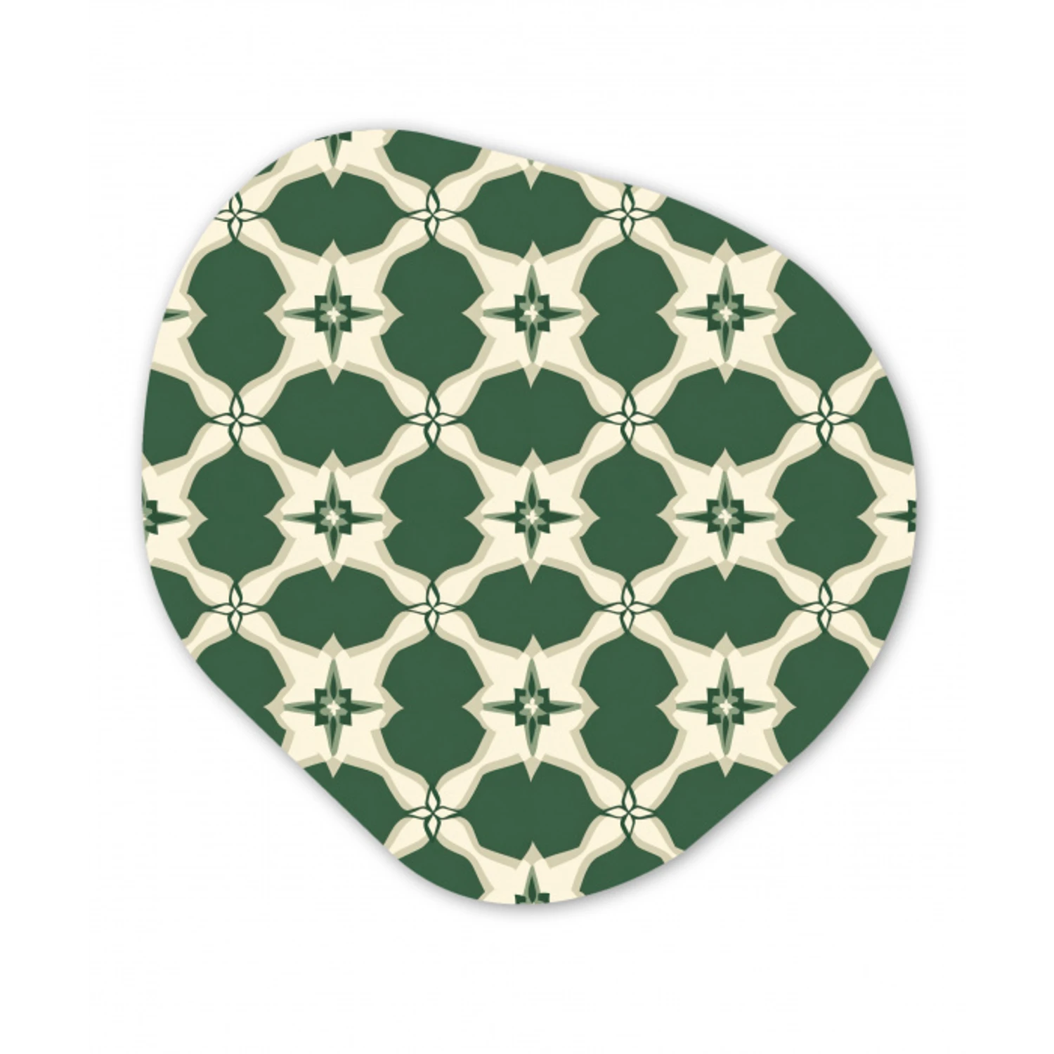 Tegel - Klassiek - Groen Wandcirkel Organisch Aluminium middel 851 -3d