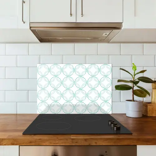 Groen - Patroon - Vormen keuken achterwand spatscherm klein 900 -sfeer2